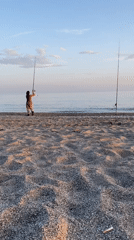 Sunset beach activities documented in Alanya, Turkey