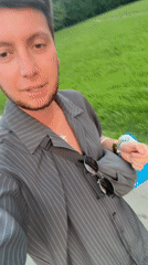 Man films himself walking outdoors in Moscow