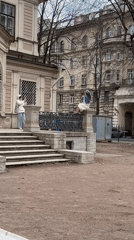 Historical building courtyard scene documented in Saint Petersburg