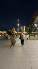 Night stroll through Moscow: dinosaur costumes, neon signs, and flowers