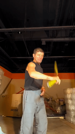 Nunchaku practice session in a Qarağandı warehouse