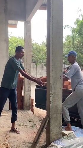 Brick construction underway, guava tree nearby stealing some shots