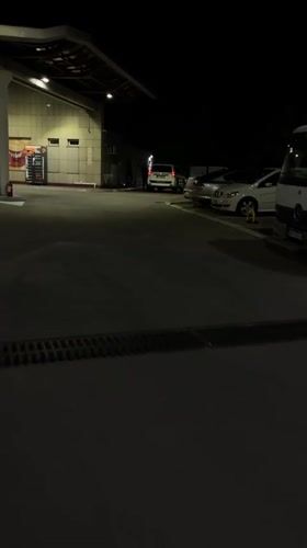 Nighttime movements documented across Zvezdara gas station and residential area