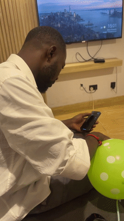 Indoor hangout in Abuja with nitrous balloons and drinks