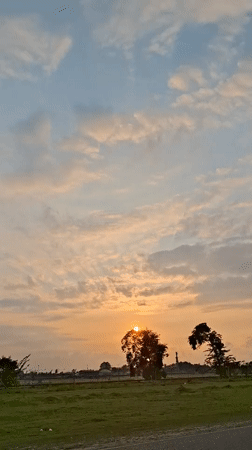 Evening street life captured in rural Indonesian village