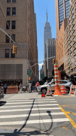 Midtown Manhattan street scenes with Empire State Building in view
