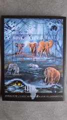 Elephant-themed philatelic card documented in Pleven, Bulgaria