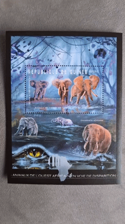 Elephant-themed philatelic card documented in Pleven, Bulgaria