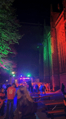 Nighttime outdoor music event draws crowds in Arnhem