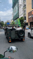Military jeep procession observed in Thủ Đức, Vietnam