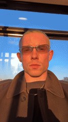 Unidentified person filmed in close-up in London