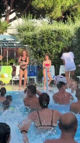 Lively pool day at a Gatteo beach resort in August