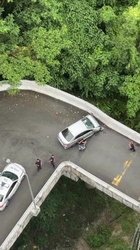 Car accident towed on elevated roads in Subang Jaya