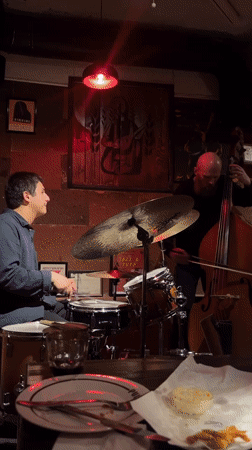 Jazz performance and art viewing captured in Yerevan