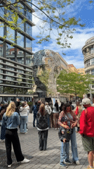Prague residents observe public art, dine during ordinary Thursday
