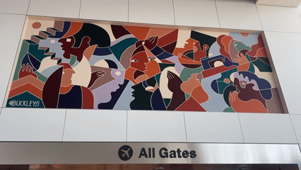 Evening scenes captured at Los Angeles airport terminal