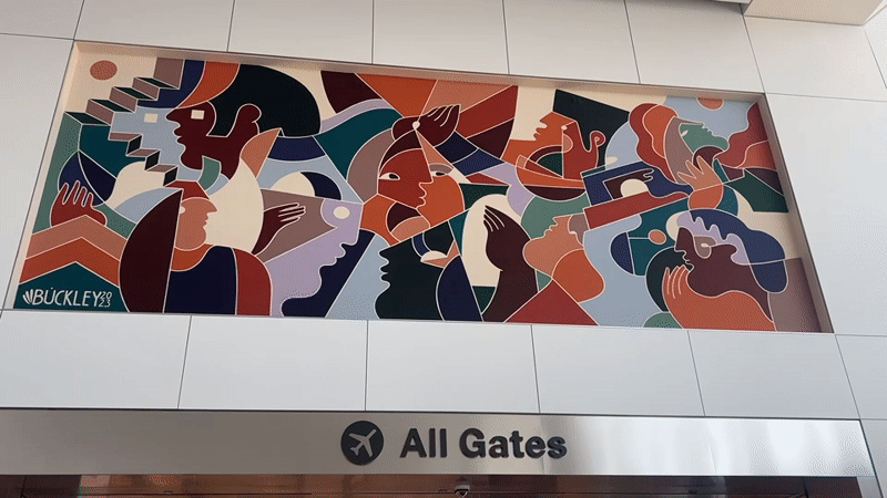 Evening scenes captured at Los Angeles airport terminal