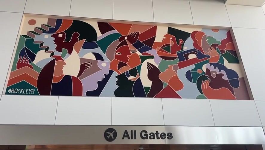 Evening scenes captured at Los Angeles airport terminal