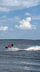 Jet skiing and river hangout on a Russian summer morning