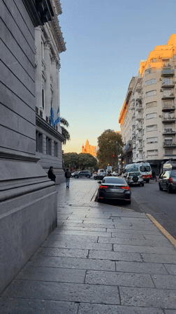 Tattooed man films himself walking near Buenos Aires cemetery