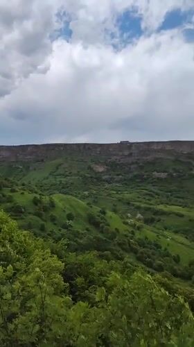 Tourist documents Armenian valley monasteries and landscapes near Kurtan