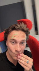Studio worker captured in brief recording at Oslo workstation