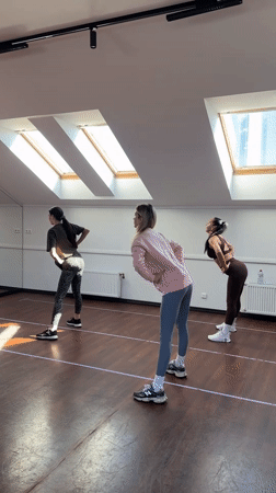 Morning fitness class session in Riga dance studio