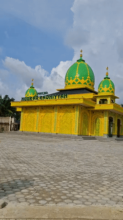 Ordinary morning moments captured around Indonesian village mosque