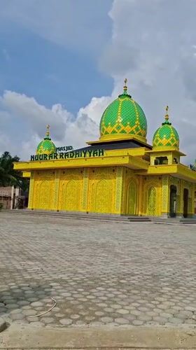 Ordinary morning moments captured around Indonesian village mosque