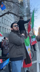 Pro-Iranian protesters demonstrate near UN headquarters in Manhattan