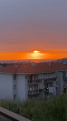 Sunset observed over water in Kuşadası, Turkey