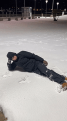 Nighttime Snow Play Captured in Ushuaia, Argentina