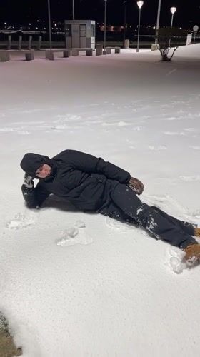 Nighttime Snow Play Captured in Ushuaia, Argentina