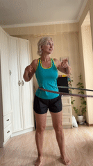 Hula hoop workout session indoors in Sochi