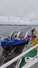 Two ships spotted on Russian waters under cloudy skies