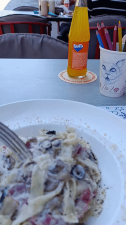 Leisurely cafe lunch with coloring book in Antalya
