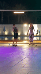 Poolside live music performance lights up an Egyptian evening