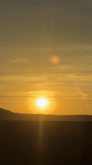 Sunset captured over power lines in Lovech, Bulgaria
