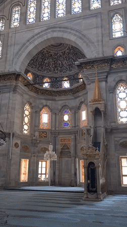 Istanbul mosque and bazaar architecture with resident cats