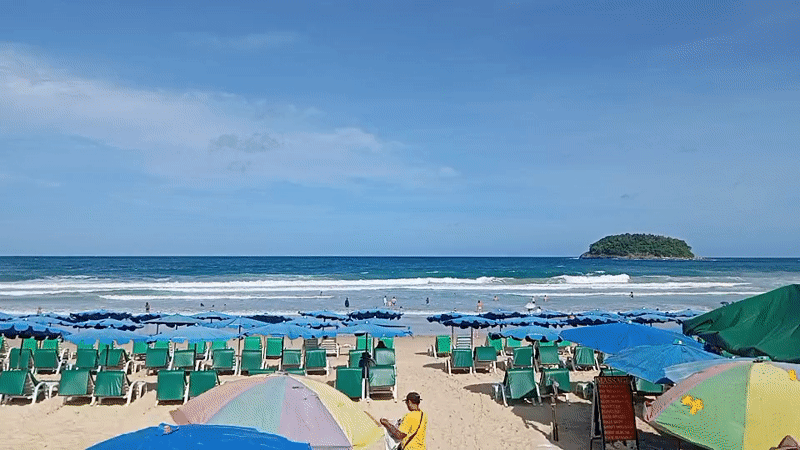 Beach morning and breakfast at Karon, Phuket
