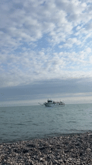 Slow afternoon on a pebble beach in Sokhumi