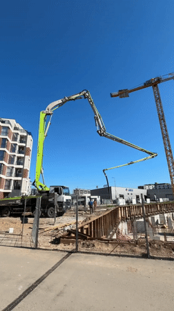 Construction activity documented at Burgas building site