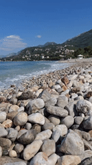 Morning beach scene documented in Bar, Montenegro