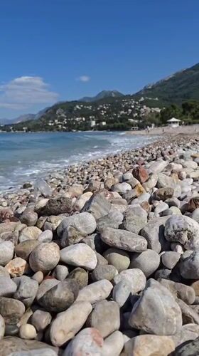 Morning beach scene documented in Bar, Montenegro