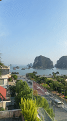 Hạ Long Bay from the Hong Gai waterfront on a clear day