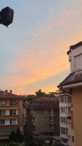 Plovdiv at golden hour, city and waterfront in warm light