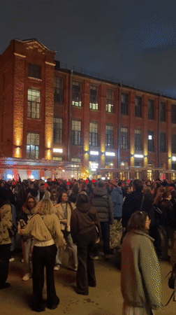 Outdoor concert draws dancing crowds in Saint Petersburg nighttime celebration