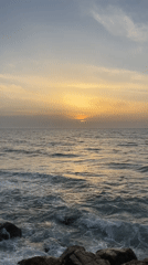 Sunset captured along Tel Aviv's Mediterranean coast April 14