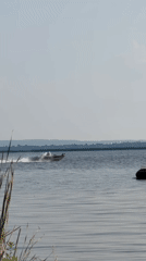 Summer day on the water at Krasny Bor, Russia