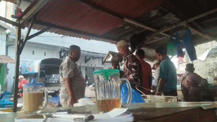 Busy fish market captured in Lhokseumawe Indonesia early morning
